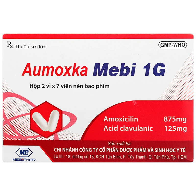 Aumoxka Mebi 1g điều trị nhiễm khuẩn (2 vỉ x 7 viên) - 1